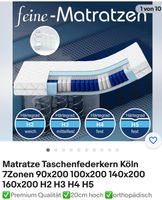 2x Matratzen Taschenfederkern Köln 7Zonen 90x200 Sachsen-Anhalt - Zorbau Vorschau