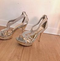 Damen High Heels Plateau peep toes pumps 40 silber glitzer Wandsbek - Hamburg Farmsen-Berne Vorschau