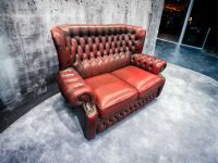 Vintage Chesterfield 2-Sitzer Ledersofa 140cm Düsseldorf - Pempelfort Vorschau