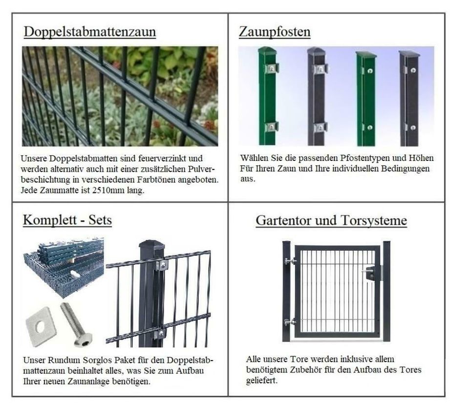 20m Doppelstabmattenzaun RAL 6005 Grün 163cm Komplett-Set Zaun in Berlin