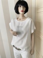 ★ Shirt Bluse Tunika Leinen weiß Pailletten Bär silber Gr. M/L ★ Niedersachsen - Lilienthal Vorschau