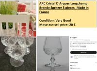 ARC Cristal D'Arques Longchamp Brandy Spritzer 3 pieces Dresden - Innere Altstadt Vorschau