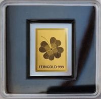 "Glücks-Kleeblatt" Goldbarren 1/500 Unze, Feingold 999, 16x22,4mm Nordrhein-Westfalen - Waldfeucht Vorschau