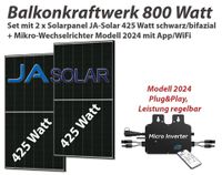 Balkonkraftwerk 800W mit 2 Modulen 425W JA-Solar bifazial schwarz Köln - Ehrenfeld Vorschau