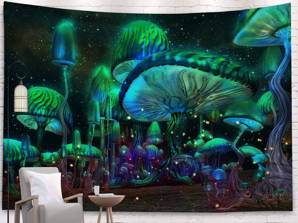 Wandteppich / Wandtuch "Alien Welt Pilze", Größe: 200x150cm in Straubing