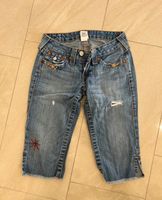 True Religion Jeans Damen Gr.25 3/4Länge Blau mit Stickerei Bayern - Ortenburg Vorschau