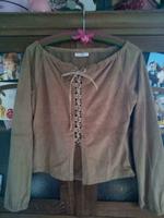 COMMA❤️ Gr 38 M Bluse Shirt Lederimitat braun beige Niedersachsen - Elsfleth Vorschau