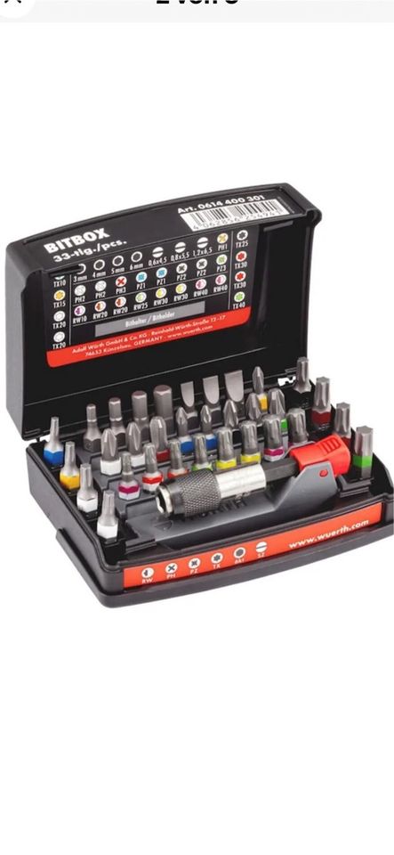 WÜRTH Bitsatz 33-tlg./pcs.Bitbox Brandneu⭐️⭐️⭐️ in Heteborn