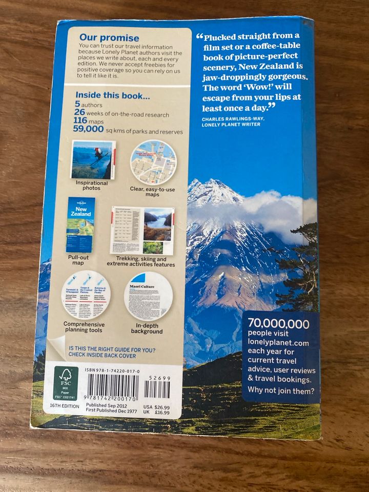 Reiseführer lonely planet New Zealand inklusive Karte in Weilheim i.OB