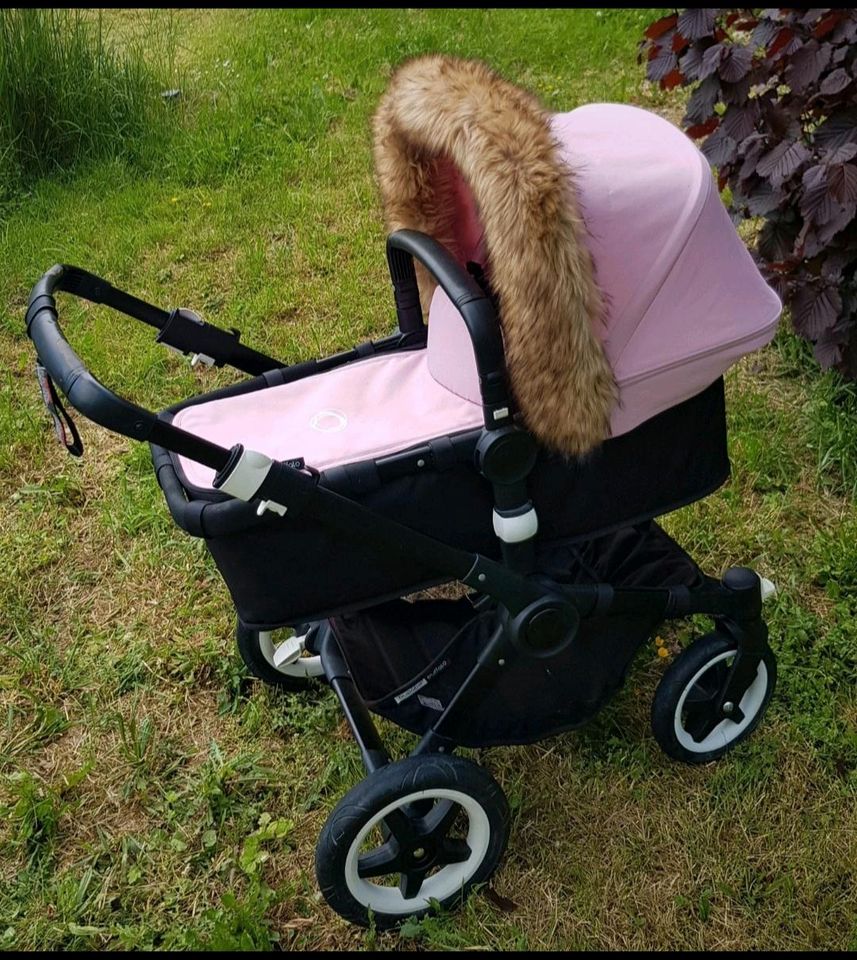 Bugaboo Buffalo black in Soft Pink inkl Zubehör in Syrgenstein