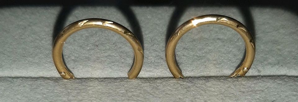 Creolen diamantiert 333 Gelbgold 1,3 cm Durchmesser Neu in Sangerhausen