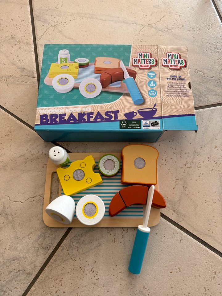 Mini Matters Breakfast Set,Frühstücksset Holz Kinderküche Zubehör in Lage