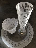 Schönes Glasset, bestehend aus 2 Vasen und einem Teller Baden-Württemberg - Oberteuringen Vorschau