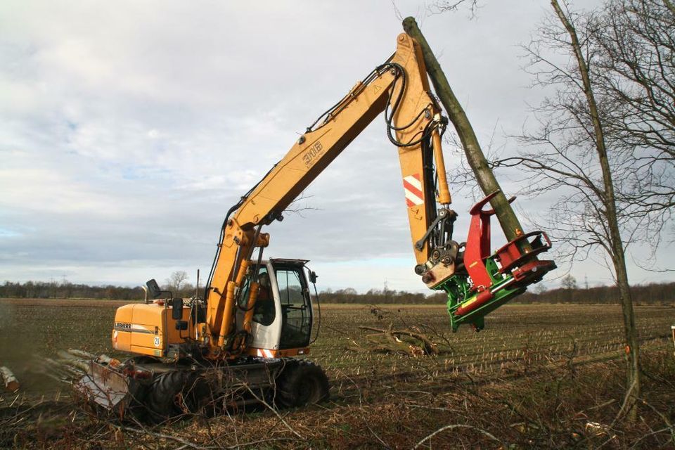 Fällgreifer, Baumschere, Energieholzernte, Bagger, HBS 300 in Roßbach