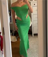 Aria Cove Asos Maxikleid schulterfrei mit Cut Outs M 38 grün eng Sachsen-Anhalt - Halle Vorschau