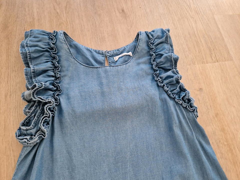 MNG Jeanskleid 38 Rüschen hellblau Sommer Mango Kleid in Bergisch Gladbach