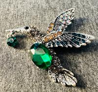 Kolibri Brosche und Anhänger grün versilbert Rheinland-Pfalz - Hatzenbühl Vorschau
