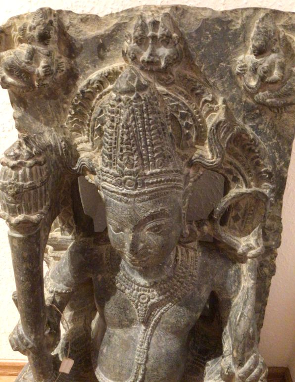 Antik Schiefer Figur Yama Relief Indien 11-12Jh Buddha auf Büffel in Worms