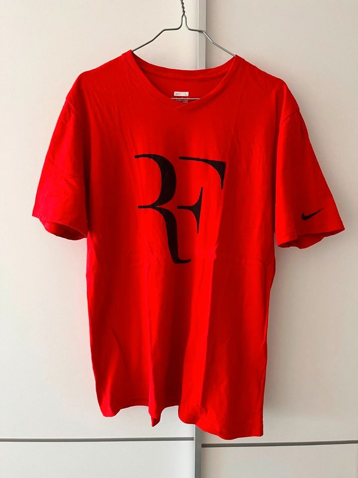 Nike RF Roger Federer Tee Shirt T-Shirt Rot Größe L Wie Neu in Mannheim