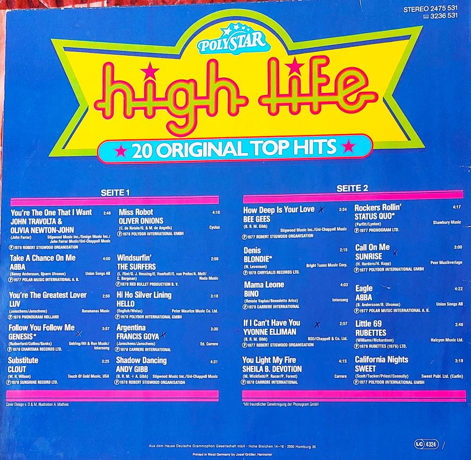 Polystar High Life - 20 Titel LP Vinyl in Hamburg