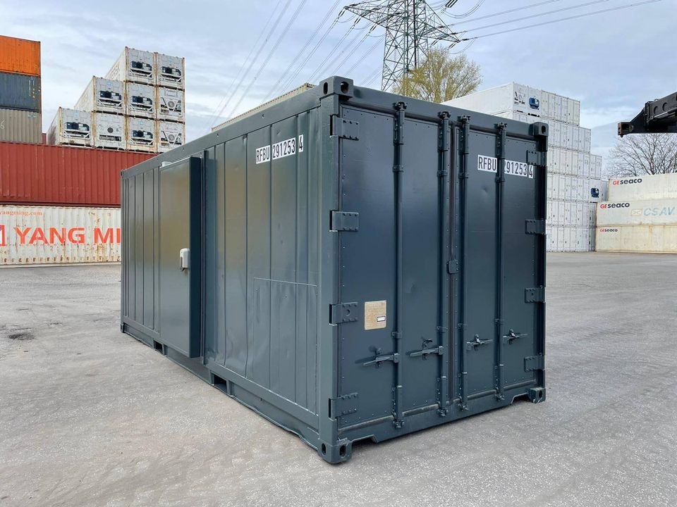 ✅ 20' Fuss Kühlcontainer/ Integralcontainer mit TK-Tür, lackiert in RAL 7016 in Hamburg