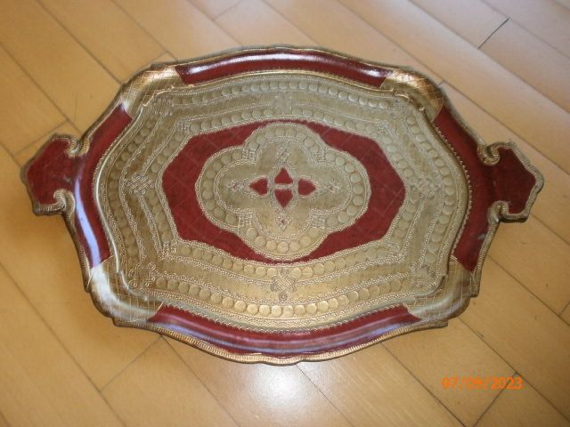 Tablett rot gold orientalisch Orient Vintage Look Größe 51 cm in Dortmund