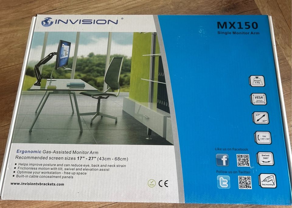 invision MX150 Single Monitor Arm Monitor Halterung in Osterholz-Scharmbeck
