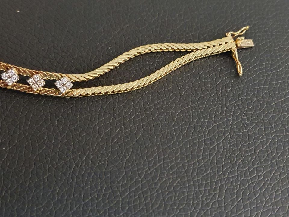 Brillantarmband, 585 Gold, 19cm, 36 Brillanten zus. ca. 0,7ct in Gelsenkirchen