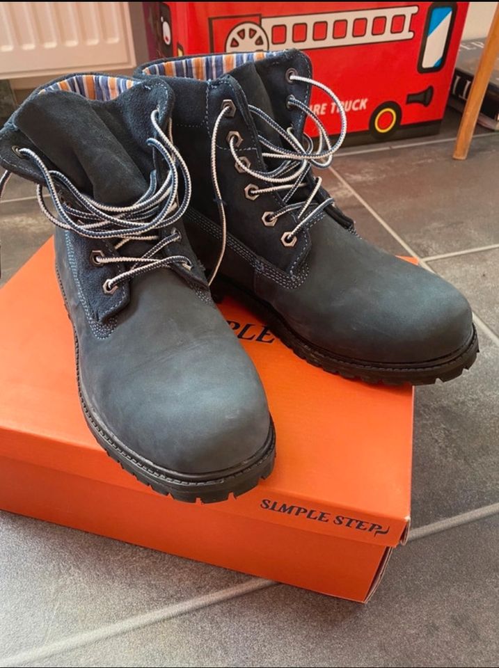 Stiefel Boots blau 39 Echtleder in Bochum