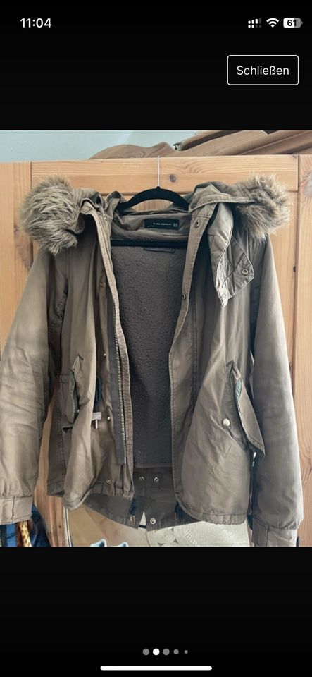 Zara Parka Winterjacke Gr. XS in Schmelz