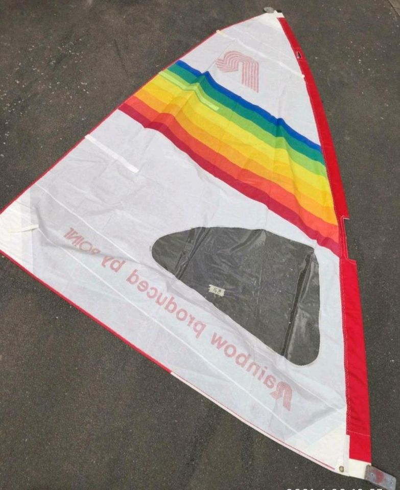 Vintage 6qm Windsurf Segel RAINBOW VL:4,35 GB: 2,3 Deko [1373] in Rosdorf