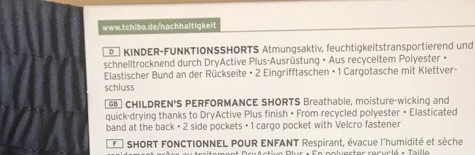 NEUE Funktions-Shorts TCM atmungsaktiv Gr.170/176 Jungen in Bramsche