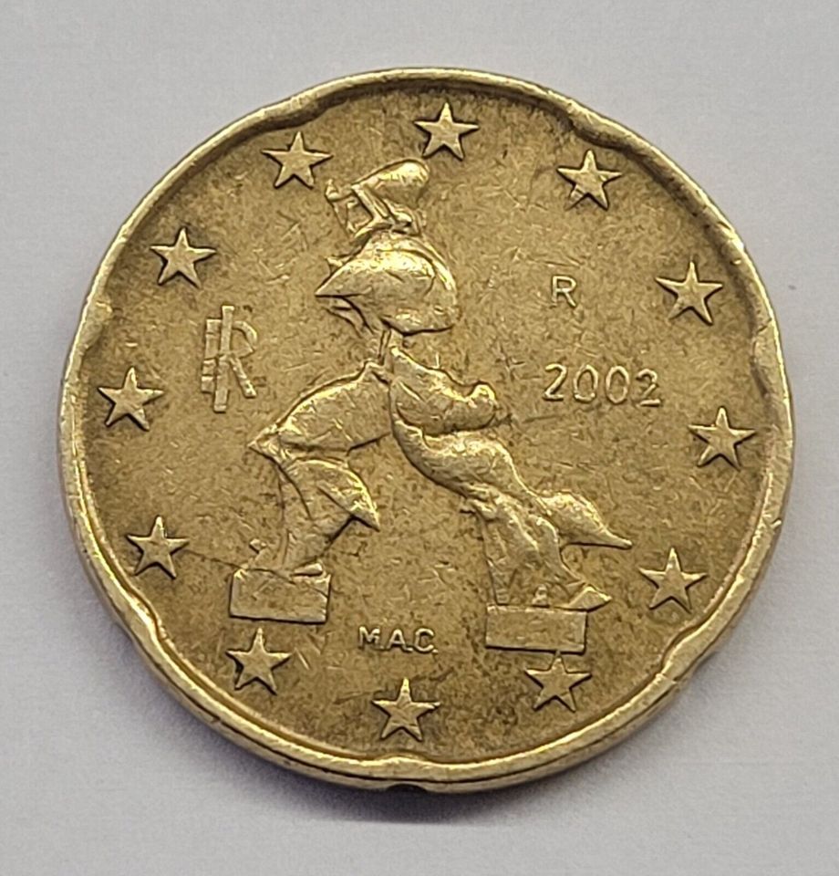 20 cent Münze Italien 2002 Fehlprägung Sehr selten!!! in Werlte 