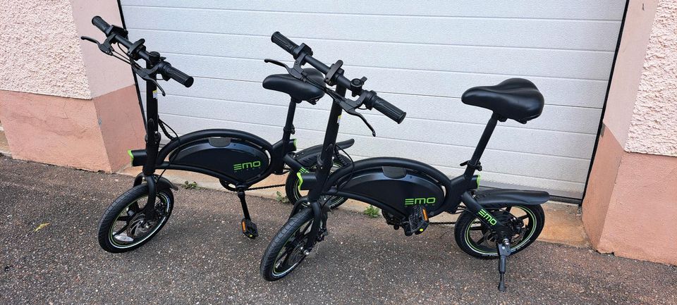 2 x EMO 1S Pedelecs, E-Bike, Klappräder 14 Zoll schwarz-grün in Augsburg