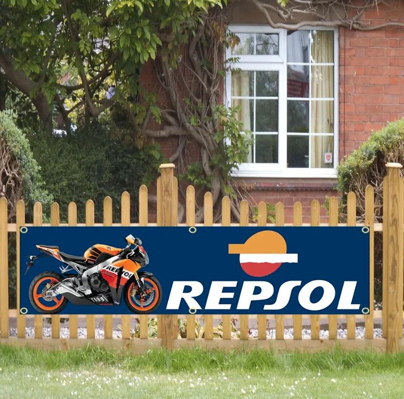 Repsol HRC Honda Racing Banner Fahne Flagge flag Werkstatt Neu in Freiburg im Breisgau