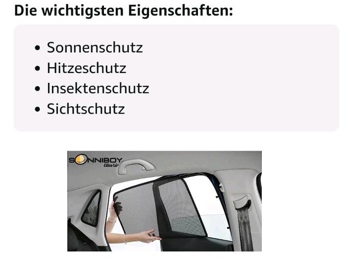 Sonniboy Opel Zafira, Sonnenschutz, Sichtschutz, Insektenschutz in