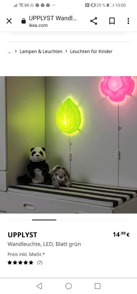 Ikea neuw. Käferlampe Wandleuchte Kinderzimmer Grün (NP 14,99€) in Templin