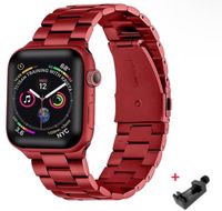 Edelstahl Armband 45 mm Für Apple Watch Rot Series 9 8 7 Niedersachsen - Langenhagen Vorschau