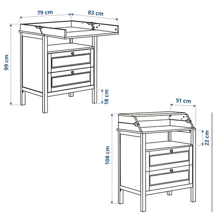 Ikea Kinderbett + Wickelkommode Sundvik in Peine