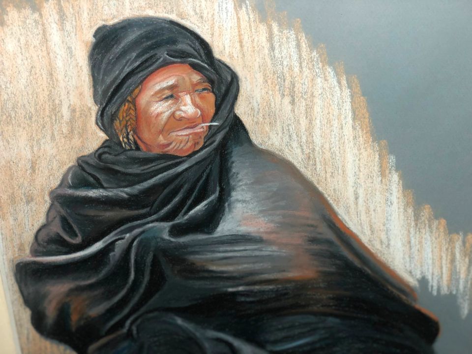 Original- Gemälde Berberin Marokko Pastellgemälde in Düsseldorf