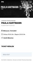 1 Ticket Paula Hartmann München 17.04. Bayern - Kissing Vorschau