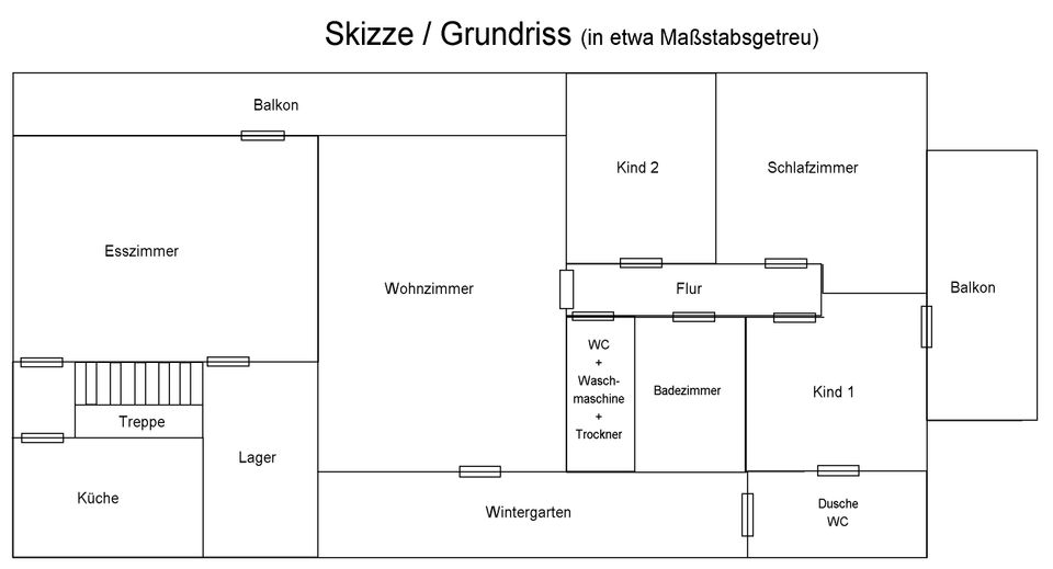 Gepfl. 5-Zimmer-Wohnung mit Einbauküche & Balkon, Staatsbad BRK in Bad Brückenau
