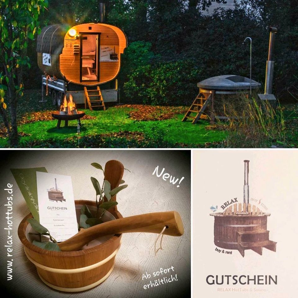 Mobile Sauna HOTTUB Saunafass Badefass mieten Wellness in Grönheim