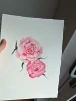 Aquarellbild Pinke Rosen Bayern - Obertraubling Vorschau