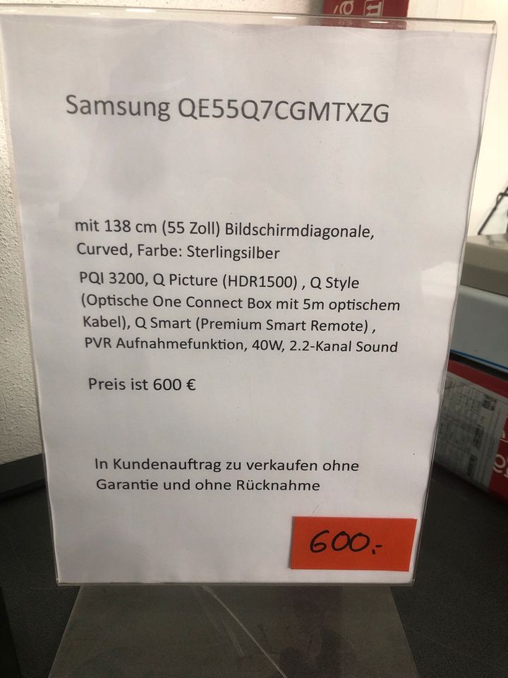 ‼️ANGEBOT‼️ Samsung Fernseher Modell: QE55Q7CGMTX7G in Edingen-Neckarhausen