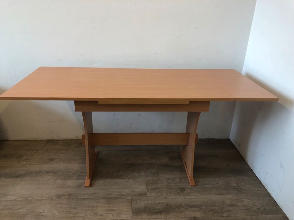 #A Esstisch ausziehbar Holz Wangentisch Esszimmer 160 x 67 Küche in Burgstädt