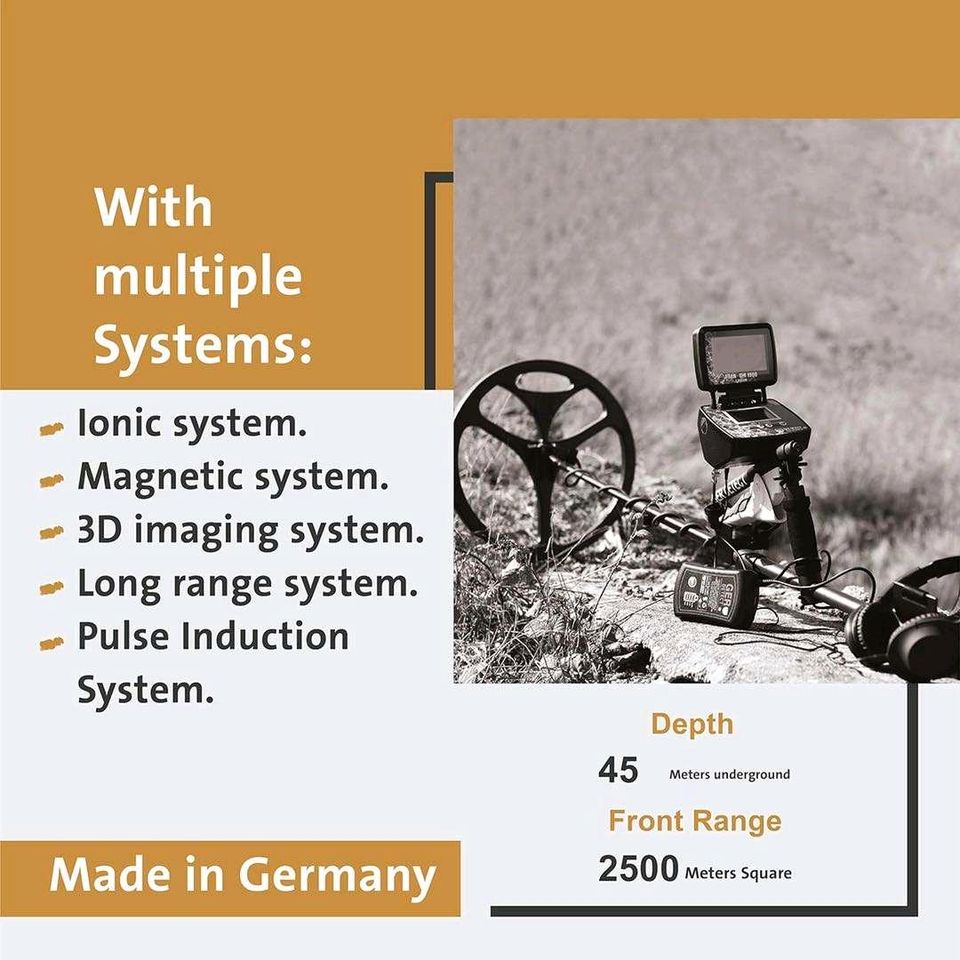 Das Gerät Titan Gear 1000 erkennt Gold und unterirdische Schätze in Mülheim (Ruhr)