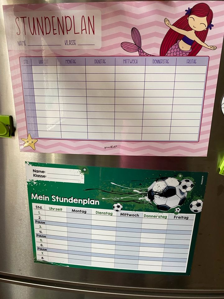 Magnet Stundenplan Schule Fußball Schulfächer in Potsdam