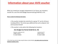 voucher for a van from AVIS Budget Autovermietung Frankfurt am Main - Bockenheim Vorschau