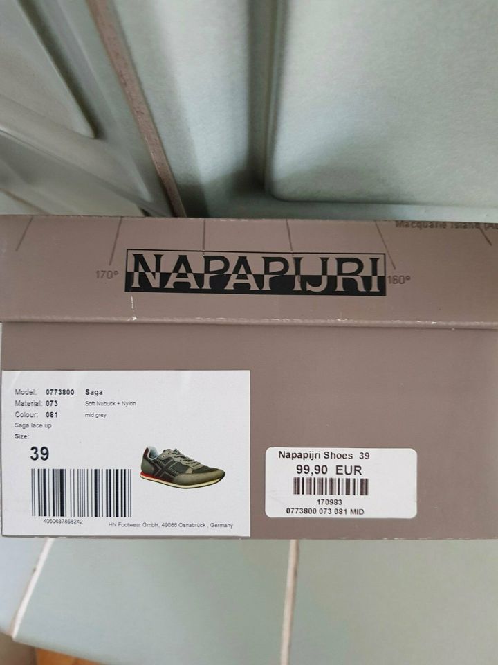 Napapijri Damen Sneaker Saga Grau-Orange Gr. 39 NP 99€ in Saarwellingen